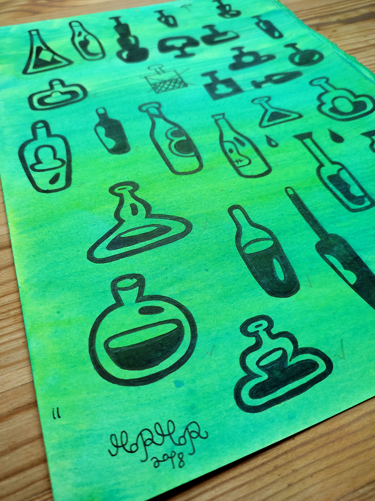 Bodega | Drawings | Mormor | Beauton Art Gallery drawings, colorful, figurative, graphical, pop, cartoons, black, green, turquoise, ink, amusing, contemporary-art, copenhagen, danish, decorative, design, drinks, interior, interior-design, modern, modern-art, nordic, pretty, scandinavien, Buy original high quality art. Paintings, drawings, limited edition prints & posters by talented artists.