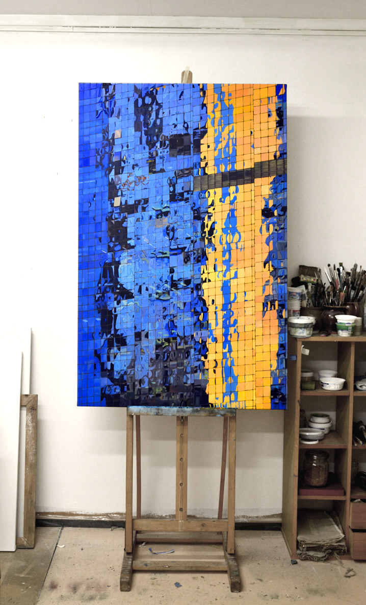Dubai 11:54 PM | Paintings | Noemi Staniszewska | Beauton Art Gallery paintings, aesthetic, colorful, figurative, graphical, portraiture, architecture, bodies, people, blue, gold, yellow, flax-canvas, oil, abstract-forms, architectural, beautiful, buildings, cities, cubism, decorative, design, interior, interior-design, modern, modern-art, naturalism, photorealistic, urban, Buy original high quality art. Paintings, drawings, limited edition prints & posters by talented artists.