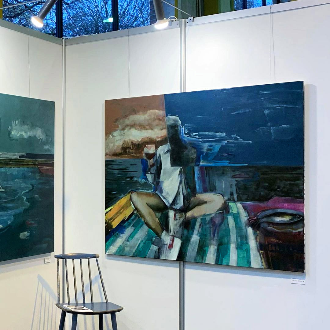 paintings, colorful, figurative, graphical, portraiture, bodies, nature, oceans, people, sky, blue, green, turquoise, acrylic, flax-canvas, oil, beach, danish, decorative, interior, interior-design, modern, modern-art, nordic, scandinavien, sea, summer, Buy original high quality art. Paintings, drawings, limited edition prints & posters by talented artists.