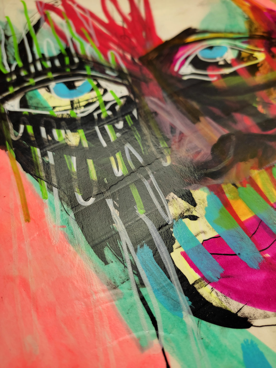 Face III | Drawings, Watercolor-paintings | Simon Buch | Beauton Art Gallery drawings, watercolor-paintings, colorful, graphical, portraiture, bodies, people, black, pink, red, turquoise, artliner, ink, paper, marker, contemporary-art, faces, interior-design, modern, modern-art, motorcycle, wild, Buy original high quality art. Paintings, drawings, limited edition prints & posters by talented artists.