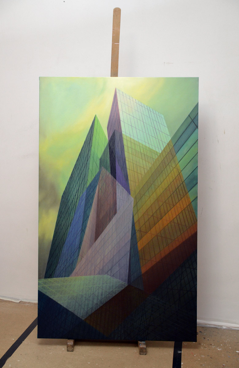 paintings, aesthetic, colorful, figurative, graphical, still-life, architecture, patterns, sky, technology, blue, green, turquoise, flax-canvas, oil, architectural, beautiful, buildings, cities, design, interior, interior-design, modern, modern-art, naturalism, photorealistic, pretty, Buy original high quality art. Paintings, drawings, limited edition prints & posters by talented artists.