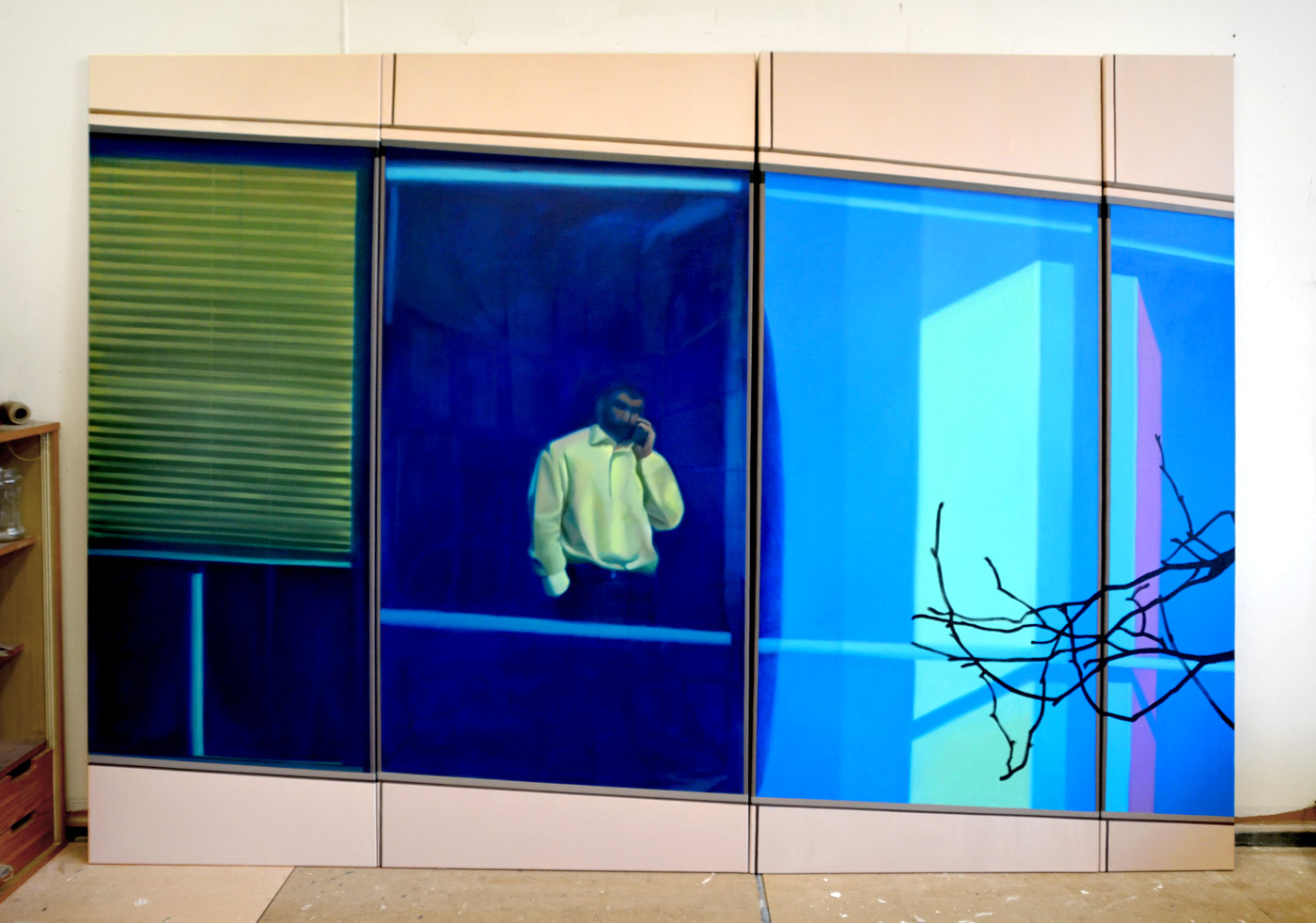 Santiago 1:26PM | Paintings | Noemi Staniszewska | Beauton Art Gallery paintings, aesthetic, colorful, figurative, graphical, architecture, patterns, people, technology, beige, blue, green, flax-canvas, oil, architectural, beautiful, buildings, business, interior, interior-design, modern, modern-art, money, Buy original high quality art. Paintings, drawings, limited edition prints & posters by talented artists.