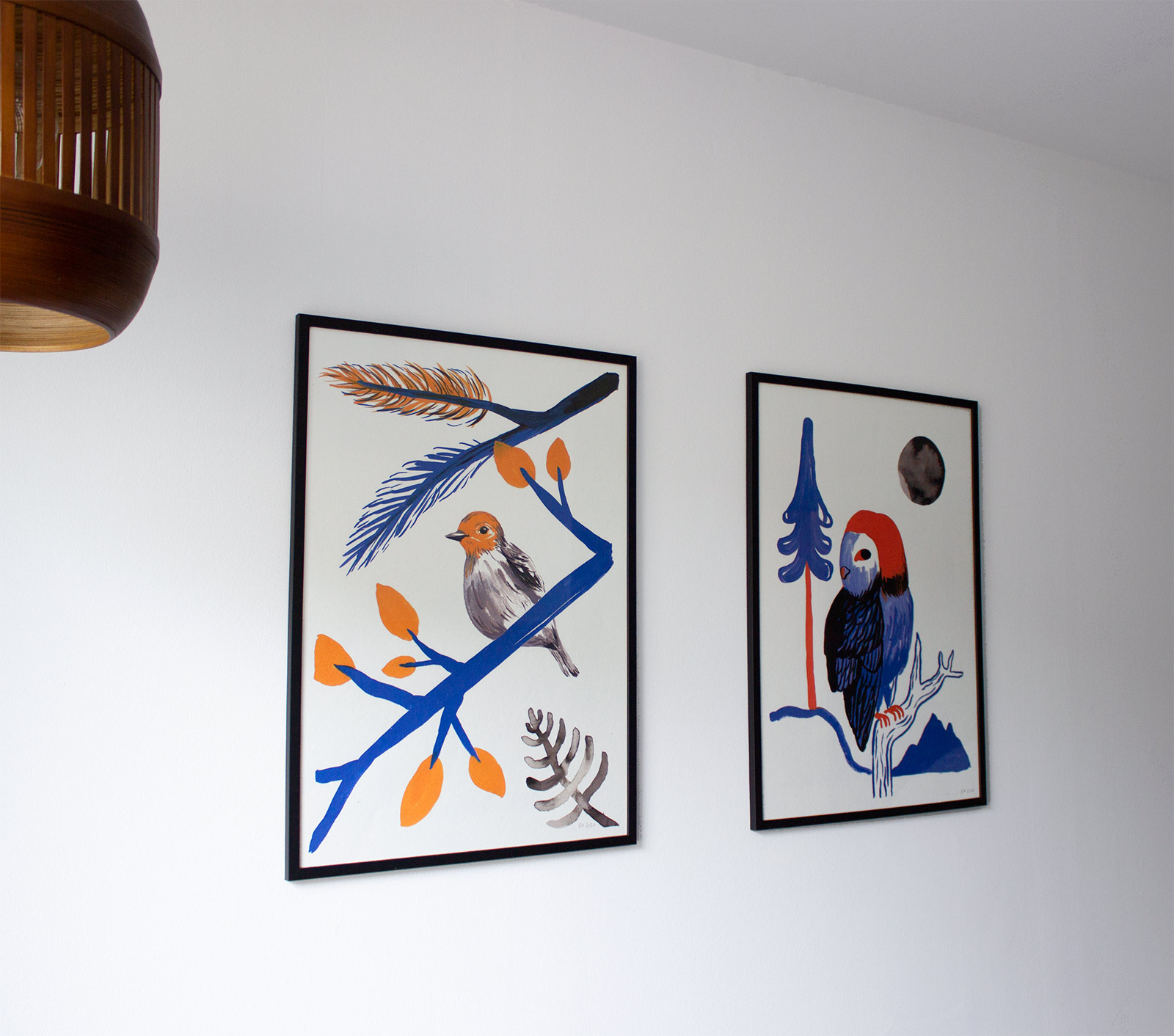 giclee-print, aesthetic, family-friendly, figurative, illustrative, animals, botany, nature, blue, orange, ink, paper, beautiful, birds, contemporary-art, cute, danish, decorative, design, interior, interior-design, modern, modern-art, nordic, pretty, scandinavien, trees, Buy original high quality art. Paintings, drawings, limited edition prints & posters by talented artists.