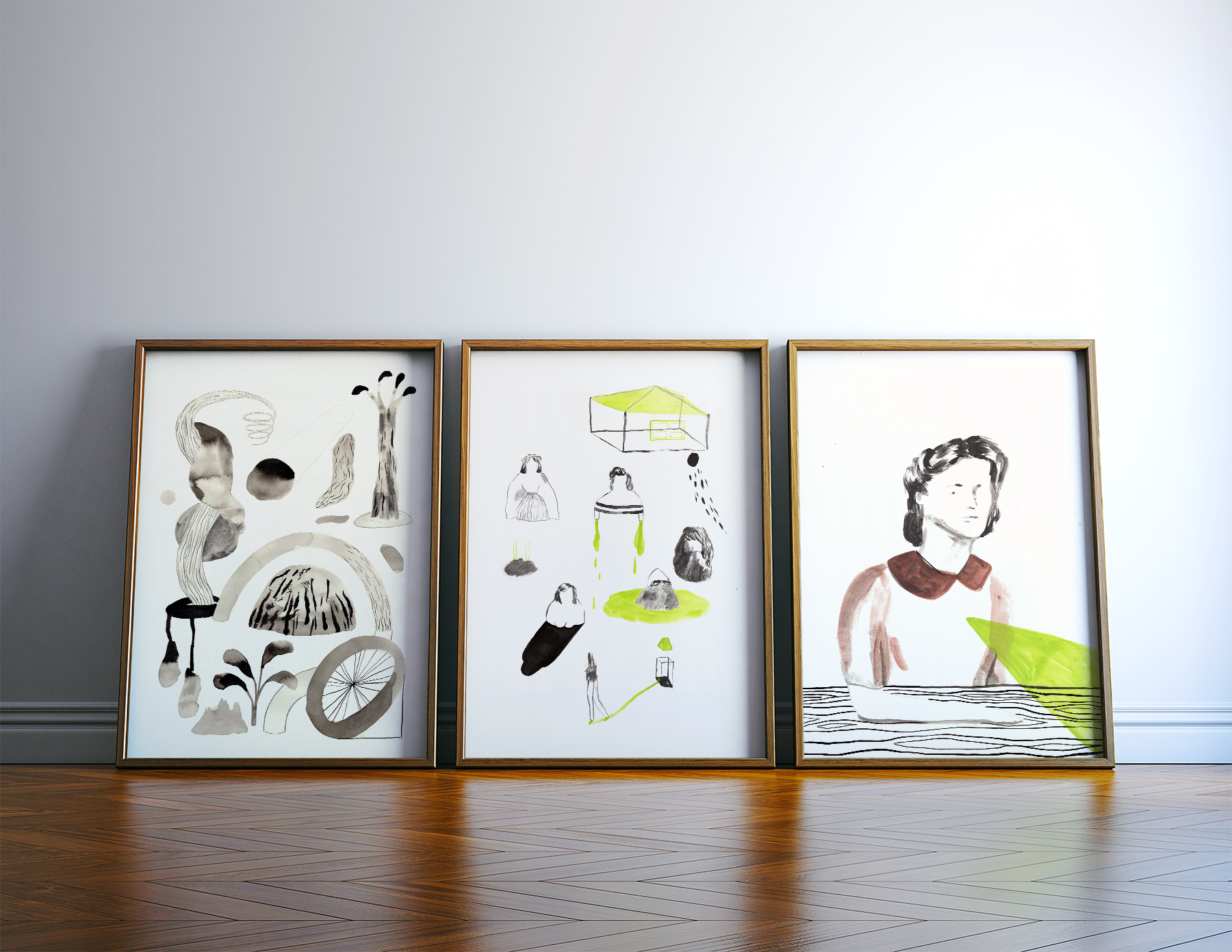 art-prints, gliceé, aesthetic, family-friendly, illustrative, portraiture, bodies, moods, people, black, green, white, ink, paper, buildings, danish, decorative, design, faces, interior, interior-design, men, nordic, scandinavien, women, Buy original high quality art. Paintings, drawings, limited edition prints & posters by talented artists.