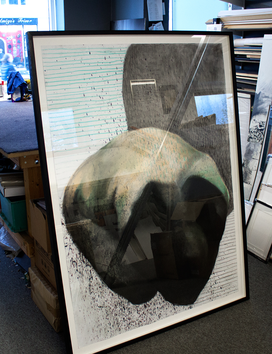 Spikes | Drawings | Zuzanna Sitarska | Beauton Art Gallery drawings, abstract, aesthetic, figurative, portraiture, bodies, sexuality, black, blue, white, acrylic, charcoal, paper, abstract-forms, beautiful, contemporary-art, danish, decorative, design, interior, interior-design, modern, modern-art, nordic, nude, pretty, scandinavien, Buy original high quality art. Paintings, drawings, limited edition prints & posters by talented artists.