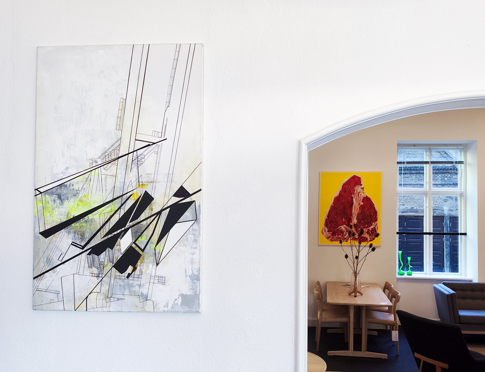 paintings, abstract, geometric, graphical, pop, architecture, patterns, science, technology, black, grey, white, yellow, acrylic, flax-canvas, marker, abstract-forms, architectural, contemporary-art, danish, decorative, design, interior, interior-design, modern, modern-art, nordic, scandinavien, Buy original high quality art. Paintings, drawings, limited edition prints & posters by talented artists.