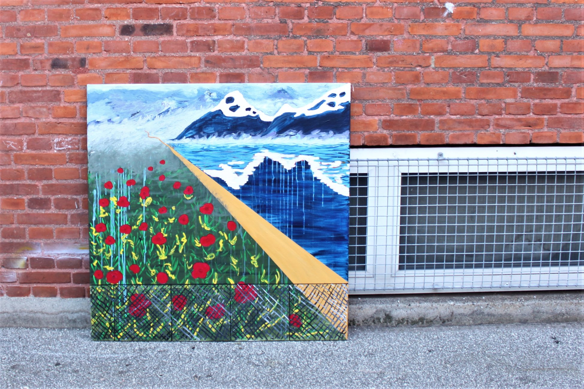 paintings, aesthetic, colorful, figurative, landscape, botany, nature, sky, blue, red, yellow, acrylic, cotton-canvas, atmosphere, contemporary-art, copenhagen, danish, design, interior, interior-design, modern, modern-art, mountains, nordic, plants, scandinavien, scenery, vivid, Buy original high quality art. Paintings, drawings, limited edition prints & posters by talented artists.