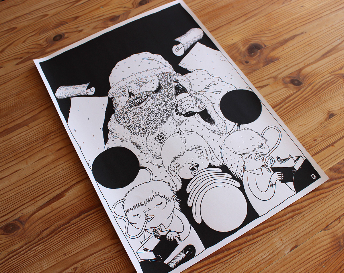 posters-prints, expressive, figurative, illustrative, bodies, cartoons, children, people, seasons, black, white, ink, paper, beautiful, contemporary-art, decorative, design, interior, interior-design, modern, modern-art, Buy original high quality art. Paintings, drawings, limited edition prints & posters by talented artists.