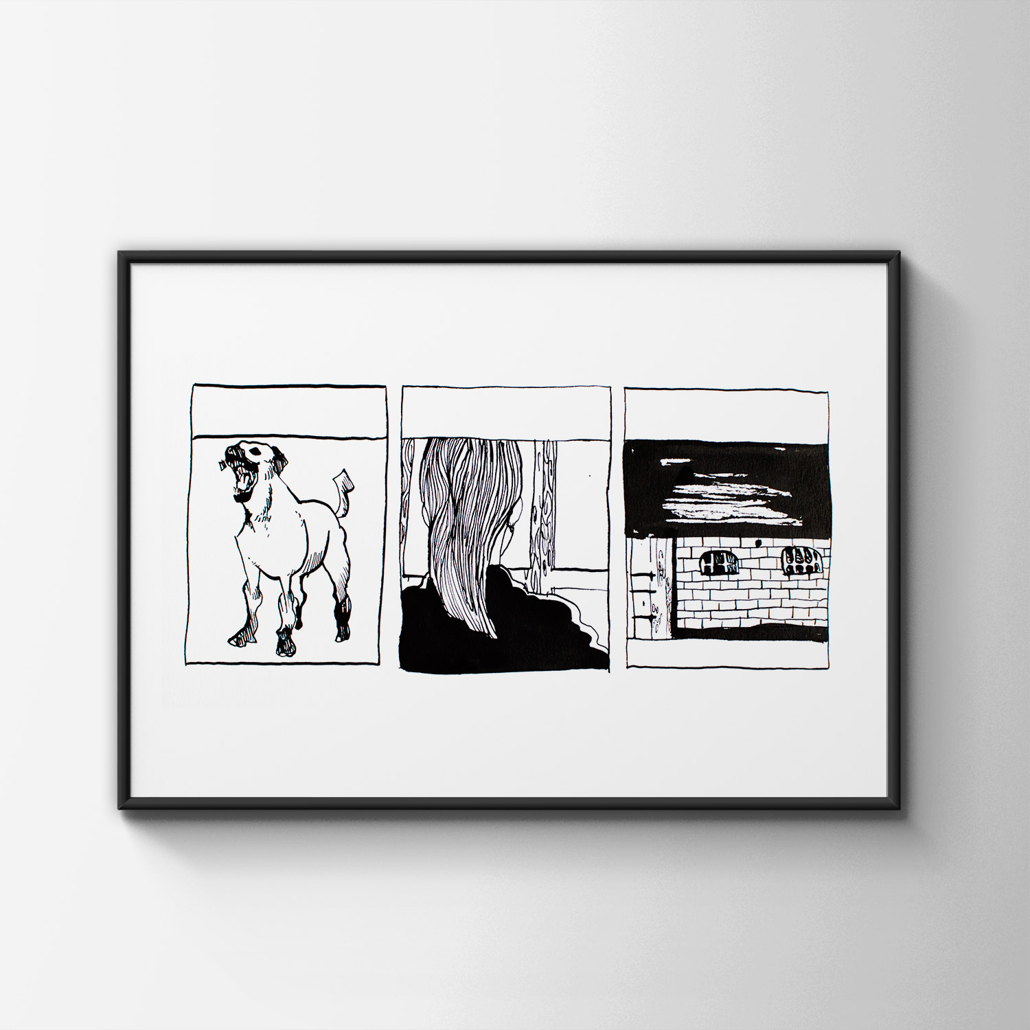 drawings, figurative, illustrative, portraiture, architecture, cartoons, everyday life, pets, black, white, ink, paper, black-and-white, buildings, contemporary-art, dogs, modern, modern-art, sketch, Buy original high quality art. Paintings, drawings, limited edition prints & posters by talented artists.
