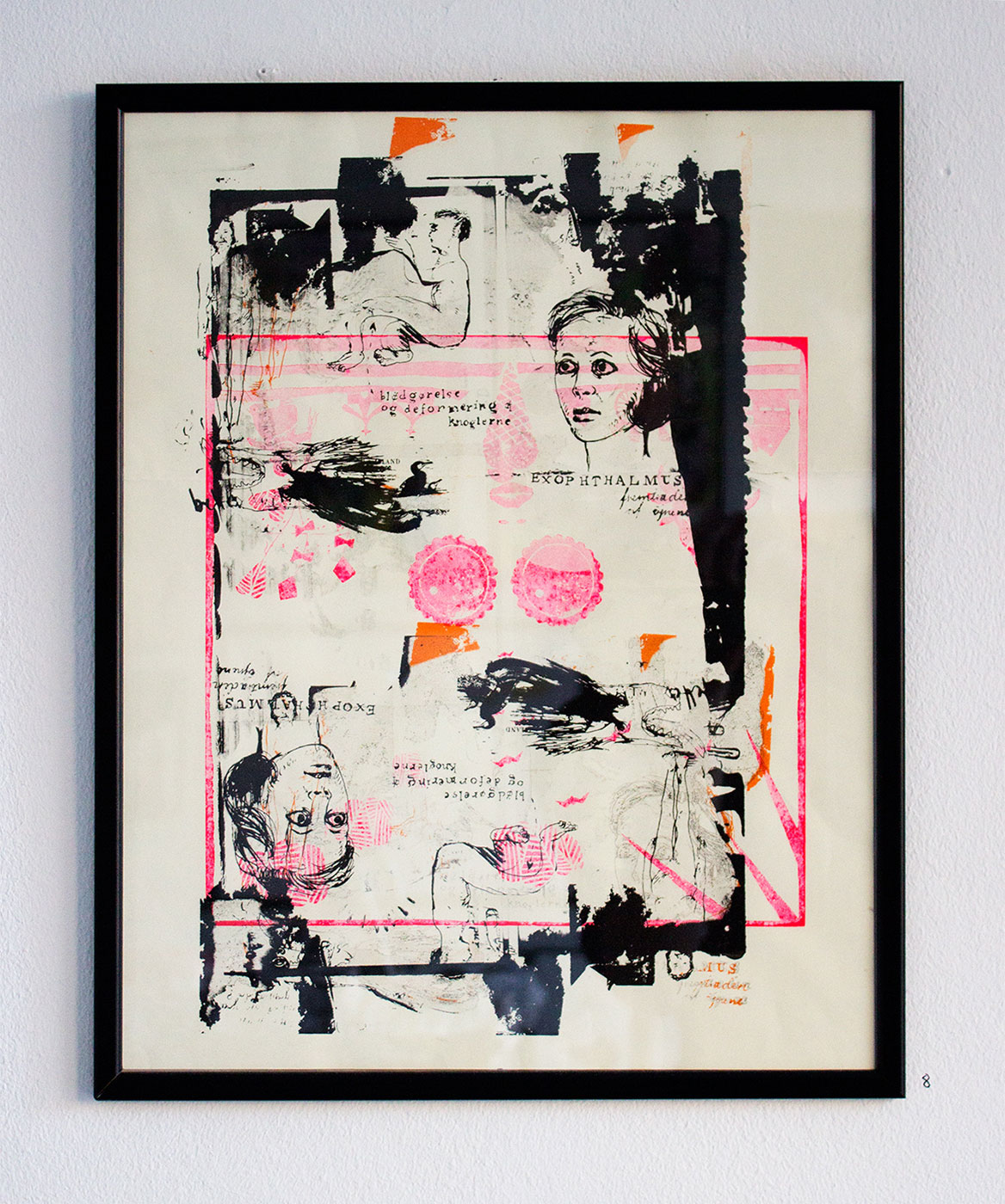 art-prints, serigraphs, figurative, graphical, portraiture, people, black, pink, red, white, ink, paper, decorative, faces, interior, interior-design, Buy original high quality art. Paintings, drawings, limited edition prints & posters by talented artists.