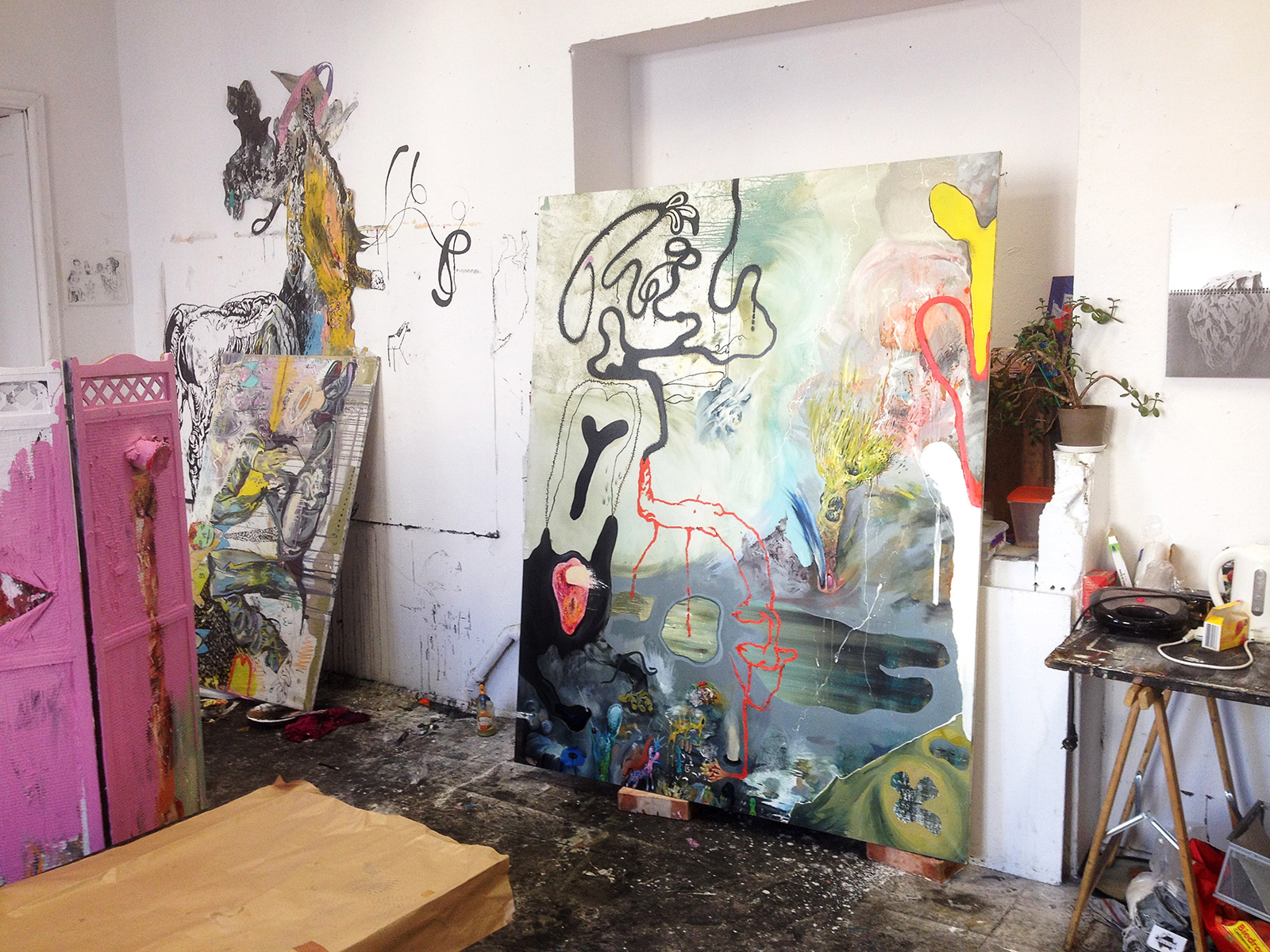 View in the artist's studio 