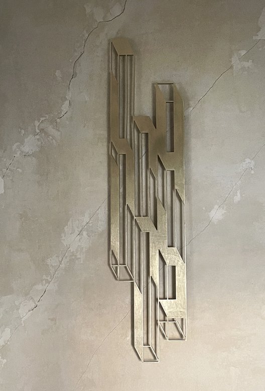 ISO I  /  In Transition | Sculptures | Tina Louise Hunderup | Beauton Art Gallery sculptures, abstract, aesthetic, geometric, monochrome, architecture, patterns, brown, gold, metal, abstract-forms, architectural, Buy original high quality art. Paintings, drawings, limited edition prints & posters by talented artists.