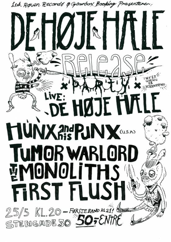 The High Heels Concert Poster. An illustration by artist Patrick Ringborg. concert posters. punk drawings, vulgar drawing, fantastic illustration. illustration. expressive modern art. talented artists, online art gallery