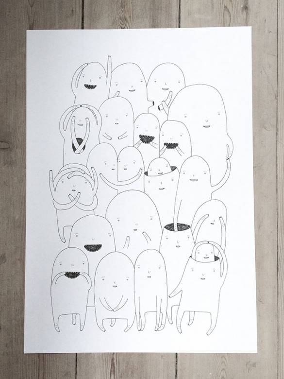 Random people #6 | Drawings | My Buemann | Beauton Art Gallery drawings, animal, family-friendly, illustrative, humor, black, white, artliner, paper, amusing, black-and-white, bright, cute, family, fantasy, kids, sketch, vertical, Buy original high quality art. Paintings, drawings, limited edition prints & posters by talented artists.