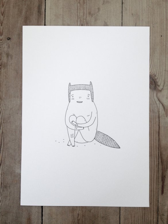 SMALL AND HAPPY - 21 x 30 cm - An original illustration by artist My Buemann talented artists, online art, beautiful illustrations and drawings