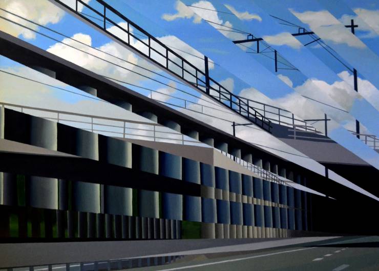 Paintings about speed, A35 - 100 x 140 cm. Original oil painting by Noemi Staniszewska