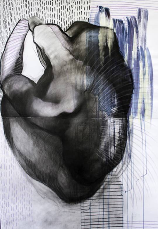 Spikes | Drawings | Zuzanna Sitarska | Beauton Art Gallery drawings, abstract, aesthetic, figurative, portraiture, bodies, sexuality, black, blue, white, acrylic, charcoal, paper, abstract-forms, beautiful, contemporary-art, danish, decorative, design, interior, interior-design, modern, modern-art, nordic, nude, pretty, scandinavien, Buy original high quality art. Paintings, drawings, limited edition prints & posters by talented artists.