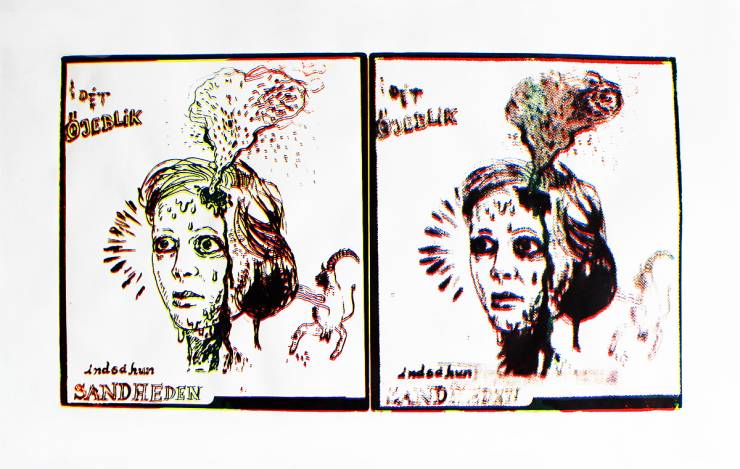 Moment Of Thruth I | Drawings | Louise Bech Pedersen | Beauton Art Gallery drawings, figurative, portraiture, bodies, people, black, green, red, white, artliner, paper, contemporary-art, danish, design, faces, female, interior, interior-design, modern, modern-art, nordic, scandinavien, women, Køb original kunst og kunstplakater. Malerier, tegninger, limited edition kunsttryk & plakater af dygtige kunstnere.