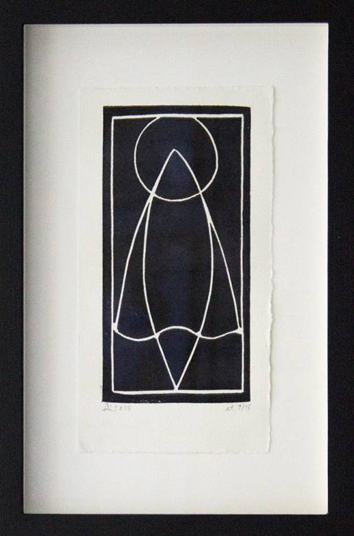 strong and expressive linocut, talented young artist, online art gallery