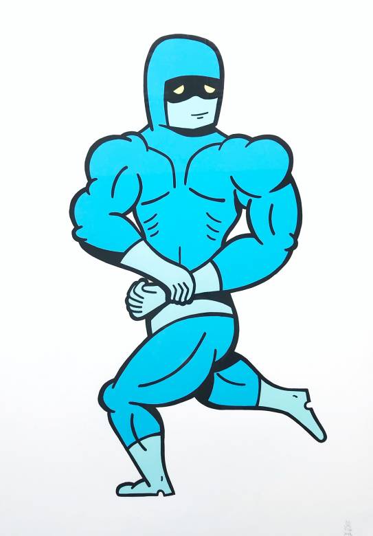 Hero | Art-prints, Gliceé | Mormor | Beauton Art Gallery art-prints, gliceé, family-friendly, illustrative, pop, cartoons, humor, people, blue, white, ink, paper, amusing, celebrities, danish, design, interior, interior-design, nordic, scandinavien, Buy original high quality art. Paintings, drawings, limited edition prints & posters by talented artists.