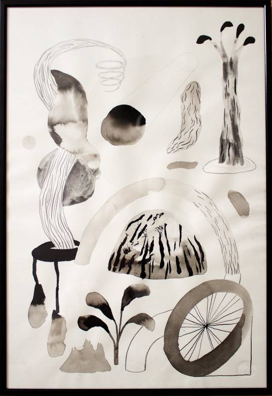 Nature I | Drawings, Gouache, Watercolors | Emilie Aastrup | Beauton Art Gallery drawings, gouache, watercolors, abstract, aesthetic, landscape, monochrome, botany, nature, patterns, beige, black, paper, watercolor, abstract-forms, beautiful, black-and-white, decorative, flowers, interior, interior-design, plants, pretty, trees, Buy original high quality art. Paintings, drawings, limited edition prints & posters by talented artists.