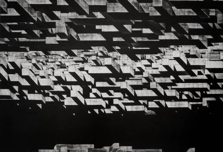 art-prints, engravings, abstract, aesthetic, monochrome, architecture, movement, patterns, black, grey, white, ink, paper, abstract-forms, decorative, design, interior, interior-design, nordic, scandinavien, Buy original high quality art. Paintings, drawings, limited edition prints & posters by talented artists.