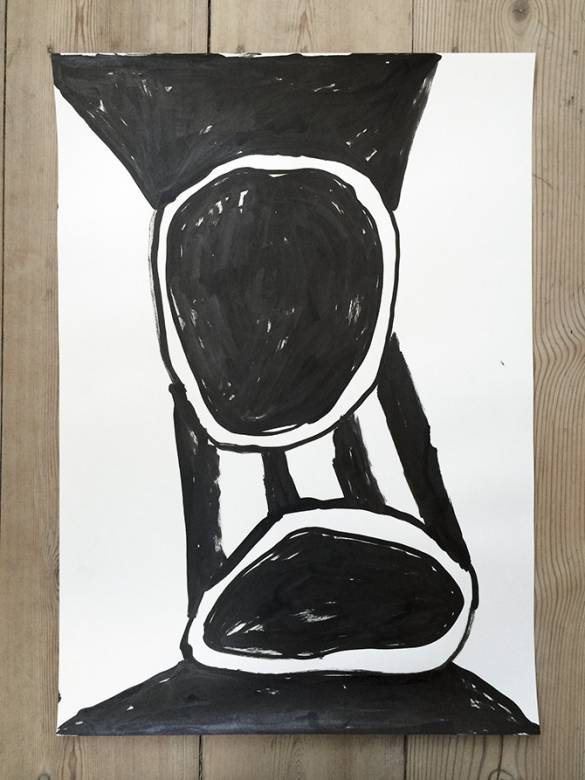 Things i see when I close my eyes #7 - 30 x 42 cm. An original illustration by artist My Buemann. The illustration is not framed. strong and expressive art illustrations and drawings, talented Danish illustrator