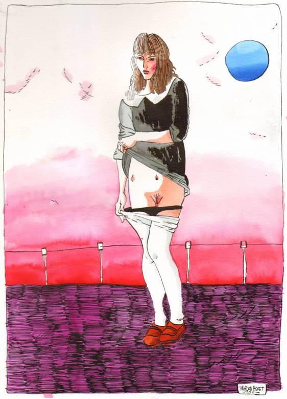 Strong and expressive art illustrations and drawings, talented Danish illustrator, cartoonist,