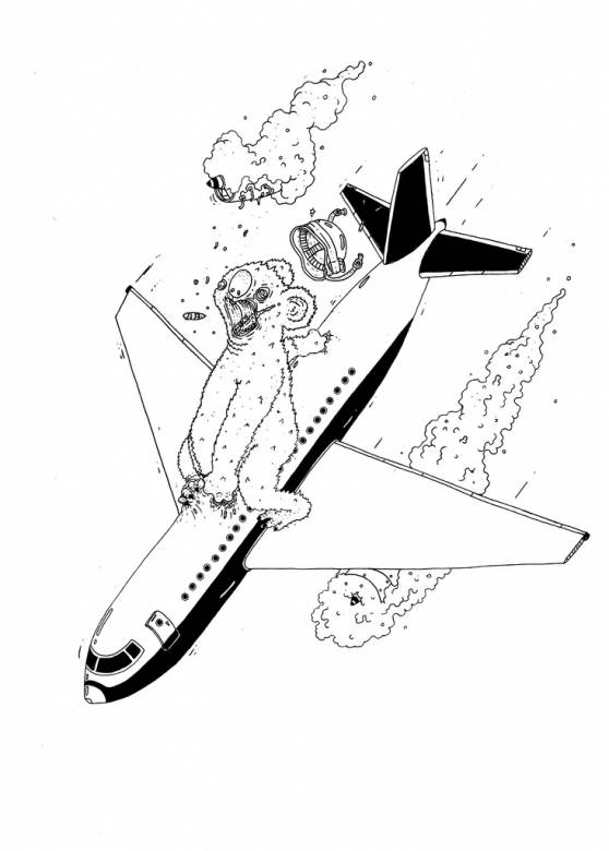 Koala - 29,7 x 42 cm., A3. An original illustration by Rune Alexandersen.  The drawing is done on thick acid-free permanent paper. The drawing is not framed. aircraft, koala bear, illustrations and drawings, art, art gallery, gallery, funny drawing, street art, pop culture, inspiration,