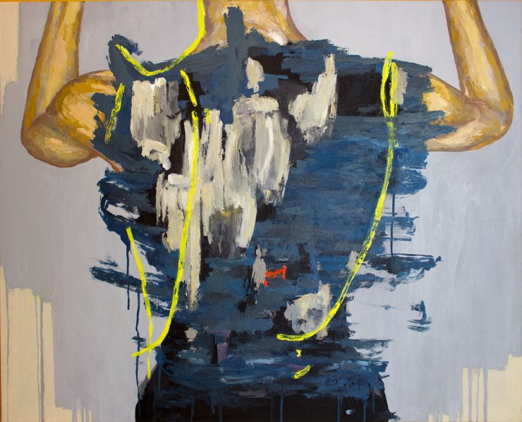 Forward I | Paintings | Rose Marie Brøgger | Beauton Art Gallery paintings, abstract, aesthetic, expressive, portraiture, bodies, movement, people, beige, black, blue, grey, acrylic, cotton-canvas, abstract-forms, interior, interior-design, modern, modern-art, women, Buy original high quality art. Paintings, drawings, limited edition prints & posters by talented artists.