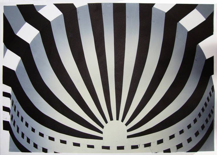 Mihrab II - 70 x 100 cm. Limited edition linocut print by Marta Banaszak MIHRAB II_Marta Banaszak