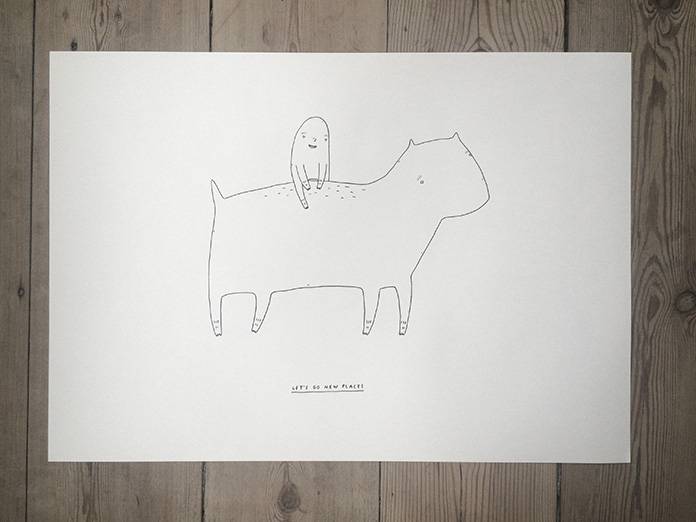 Let's go new places | Drawings | My Buemann | Beauton Art Gallery drawings, animal, family-friendly, graphical, illustrative, pop, bodies, cartoons, children, humor, livestock, black, white, artliner, paper, amusing, black-and-white, cute, family, female, horizontal, horses, kids, sketch, tranquil, Buy original high quality art. Paintings, drawings, limited edition prints & posters by talented artists.