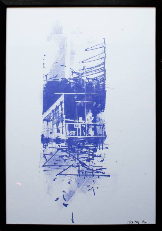 art-prints, gliceé, expressive, geometric, architecture, blue, white, ink, paper, abstract-forms, architectural, buildings, expressionism, Buy original high quality art. Paintings, drawings, limited edition prints & posters by talented artists.