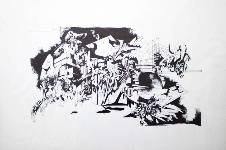 drawings, abstract, expressive, graphical, illustrative, landscape, monochrome, architecture, botany, nature, patterns, black, white, artliner, ink, paper, marker, architectural, contemporary-art, danish, design, interior, interior-design, modern, modern-art, nordic, scandinavien, Buy original high quality art. Paintings, drawings, limited edition prints & posters by talented artists.