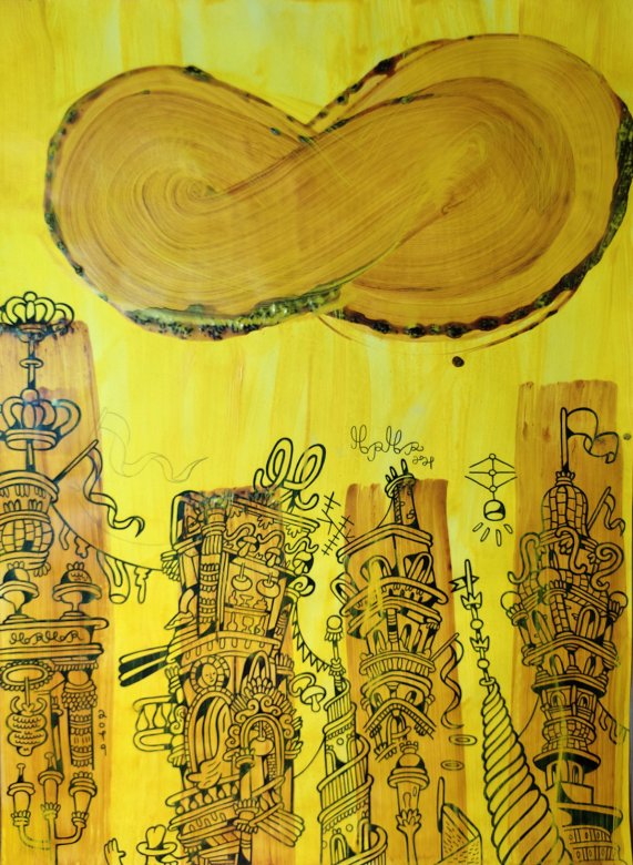 UFO | Drawings, Paintings | Mormor | Beauton Art Gallery drawings, paintings, colorful, family-friendly, graphical, illustrative, pop, architecture, cartoons, patterns, sky, black, brown, yellow, acrylic, ink, paper, lacquer, other-mediums, architectural, buildings, cities, contemporary-art, danish, decorative, design, interior, interior-design, modern, modern-art, nordic, pop-art, scandinavien, Buy original high quality art. Paintings, drawings, limited edition prints & posters by talented artists.