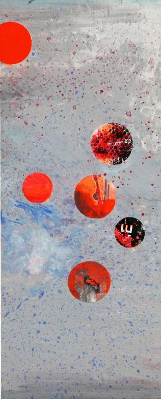 Untitled #1 | Paintings | Agnieszka Zawisza | Beauton Art Gallery paintings, abstract, geometric, graphical, patterns, blue, grey, red, cotton-canvas, oil, abstract-forms, atmosphere, contemporary-art, danish, design, interior, interior-design, modern, modern-art, nordic, pop-art, scandinavien, Buy original high quality art. Paintings, drawings, limited edition prints & posters by talented artists.