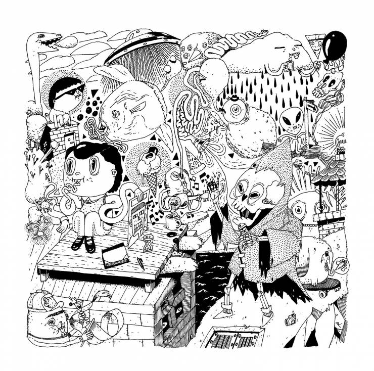 SXSW 2016 | Drawings | Patrick Ringsborg | Beauton Art Gallery drawings, family-friendly, illustrative, monochrome, cartoons, everyday life, oceans, pets, wildlife, black, white, artliner, paper, marker, amusing, birds, black-and-white, fish, food, sketch, Buy original high quality art. Paintings, drawings, limited edition prints & posters by talented artists.