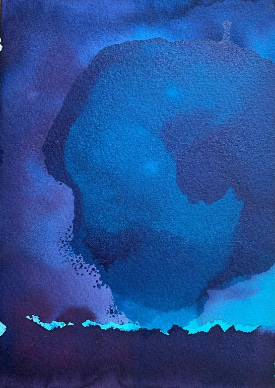 gouache-painting, watercolor-paintings, abstract, expressive, movement, sky, blue, gouache, paper, watercolor, abstract-forms, beautiful, contemporary-art, decorative, design, interior, interior-design, modern, modern-art, Buy original high quality art. Paintings, drawings, limited edition prints & posters by talented artists.