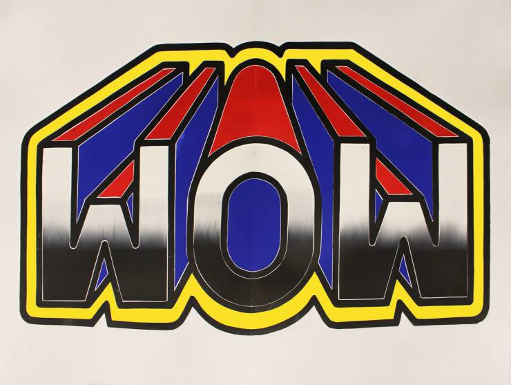 WOW/MOM - 140 x 100 cm. Limited edition linocut print by Marta Banaszak WOW/MOM linocut_Marta Banaszak