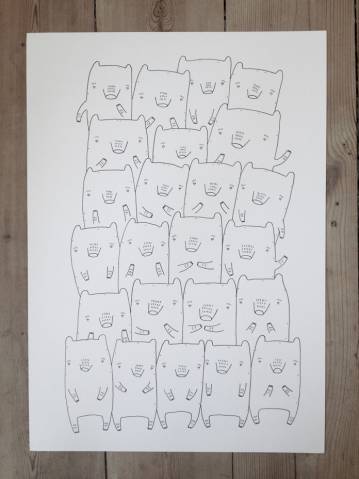 BEAR FAMILY. An original illustration by My Buemann. Online art gallery ARTUNIKA - Paintings, Illustrations, Drawings and Photography BEAR FAMILY