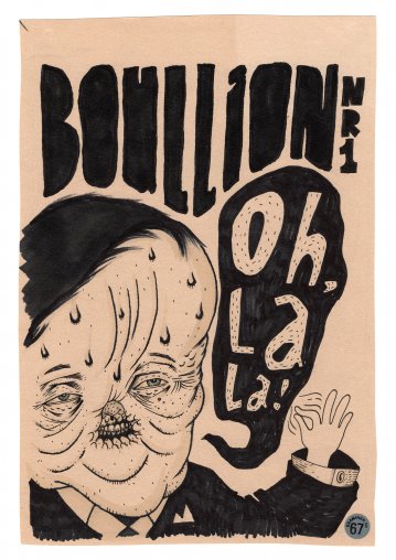 Boullion NR 1 Oh La La | Posters-prints, Giclee-print | Patrick Ringsborg | Beauton Art Gallery posters-prints, giclee-print, family-friendly, figurative, graphical, pop, portraiture, cartoons, children, humor, people, beige, black, artliner, paper, marker, abstract-forms, amusing, contemporary-art, faces, interior, interior-design, modern, modern-art, nordic, scandinavien, street-art, Buy original high quality art. Paintings, drawings, limited edition prints & posters by talented artists.