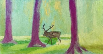 paintings, aesthetic, colorful, landscape, surrealistic, animals, moods, nature, wildlife, brown, green, purple, yellow, flax-canvas, oil, atmosphere, beautiful, contemporary-art, danish, decorative, design, forest, horizontal, impressionism, interior, interior-design, modern, modern-art, natural, romantic, scandinavien, scenery, silhouette, trees, wild-animals, Buy original high quality art. Paintings, drawings, limited edition prints & posters by talented artists.