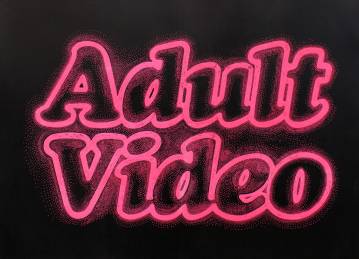 Adult Video Pink - 140 x 100 cm. Limited edition linocut print by Marta Banaszak ADULT VIDEO linocut_ Marta Banaszak