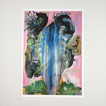posters-prints, giclee-print, aesthetic, colorful, surrealistic, movement, nature, blue, green, pink, ink, paper, posters, Buy original high quality art. Paintings, drawings, limited edition prints & posters by talented artists.