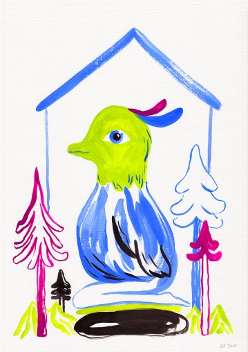 drawings, watercolor-paintings, collages, colorful, family-friendly, figurative, illustrative, minimalistic, animals, botany, nature, wildlife, blue, green, violet, ink, paper, watercolor, birds, contemporary-art, cute, danish, decorative, design, interior, interior-design, modern, nordic, plants, prints, scandinavien, Buy original high quality art. Paintings, drawings, limited edition prints & posters by talented artists.