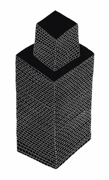 BLACK BRICKS - 30 x 42. Silk screen print. 1 of 50. Numbered and signed. Part of the series "If only life was simple" art online, art online, talented artists, online art, beautiful illustrations and drawings, art prints, interior design inspiration