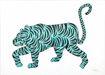posters-prints, serigraphs, family-friendly, figurative, illustrative, pop, animals, cartoons, wildlife, black, green, turquoise, white, acrylic, ink, amusing, cats, contemporary-art, danish, design, interior, interior-design, modern-art, nordic, pop-art, posters, prints, scandinavien, Buy original high quality art. Paintings, drawings, limited edition prints & posters by talented artists.