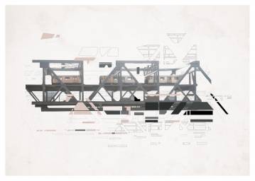 Bridge to the Bronx | Posters-prints, Photographs, New-media | Tina Louise Hunderup | Beauton Art Gallery posters-prints, photographs, new-media, aesthetic, geometric, graphical, minimalistic, still-life, architecture, movement, technology, transportation, beige, brown, grey, red, yellow, ink, paper, abstract-forms, architectural, beautiful, buildings, contemporary-art, copenhagen, danish, decorative, design, horizontal, interior, interior-design, nordic, Buy original high quality art. Paintings, drawings, limited edition prints & posters by talented artists.