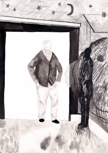Uden titel IV | Posters-prints, Giclee-print | Emilie Aastrup | Beauton Art Gallery posters-prints, giclee-print, figurative, illustrative, landscape, monochrome, bodies, people, sky, black, grey, white, ink, paper, beautiful, black-and-white, buildings, contemporary-art, copenhagen, danish, decorative, design, interior, interior-design, modern, modern-art, nordic, posters, prints, scandinavien, sketch, Buy original high quality art. Paintings, drawings, limited edition prints & posters by talented artists.
