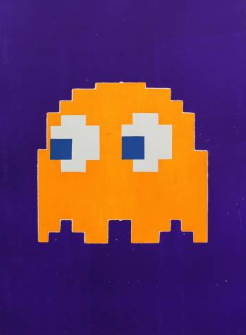 Ghost Purple - 70 x 100 cm. Limited edition linocut print by Marta Banaszak GHOST linocut_Marta Banaszak